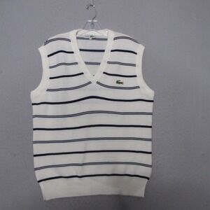 Vintage Lacoste Chemise‎ Vest Men Stripe Preppy Academia Tennis 90s Y2K France